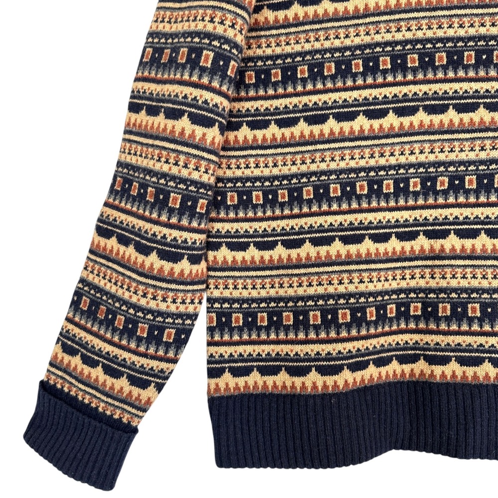 Patagonia Sweater Recycled Wool Cottage Isle XL Knit Fair Isle New Navy - Picture 4 of 15
